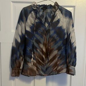 Banana Republic Blue and Brown Blouse